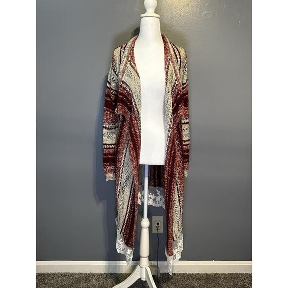 Absolutely Famous Sweaters - Absolutely Famous Open Front Cardigan Sweater Size Small Multicolor